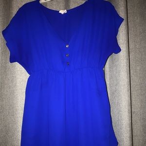 Gorgeous Royal blue blouse with gold buttons